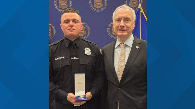 Buffalo Police Officer John Doe receives Medal of Honor for bravery after being shot six times.